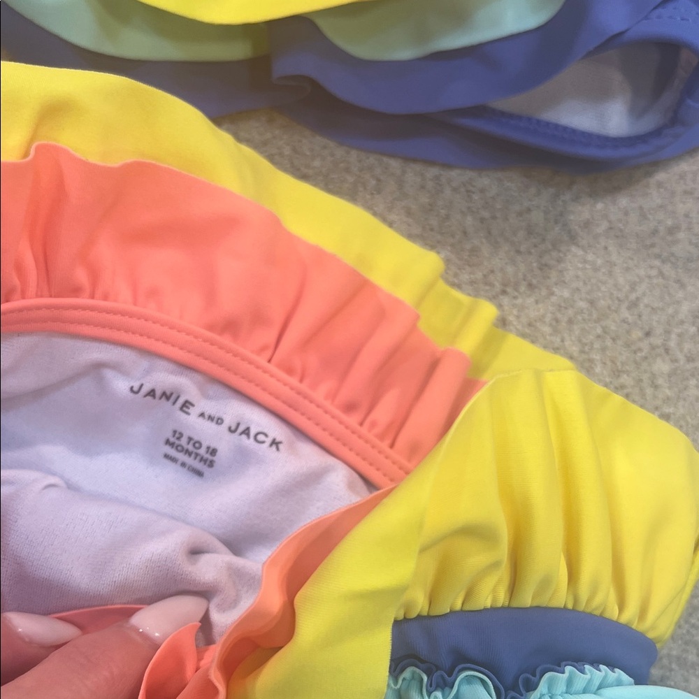 Janie and Jack Multicolor Ruffled Bikini - Picture 4 of 5